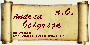 Andrea Očigrija vizit kartica